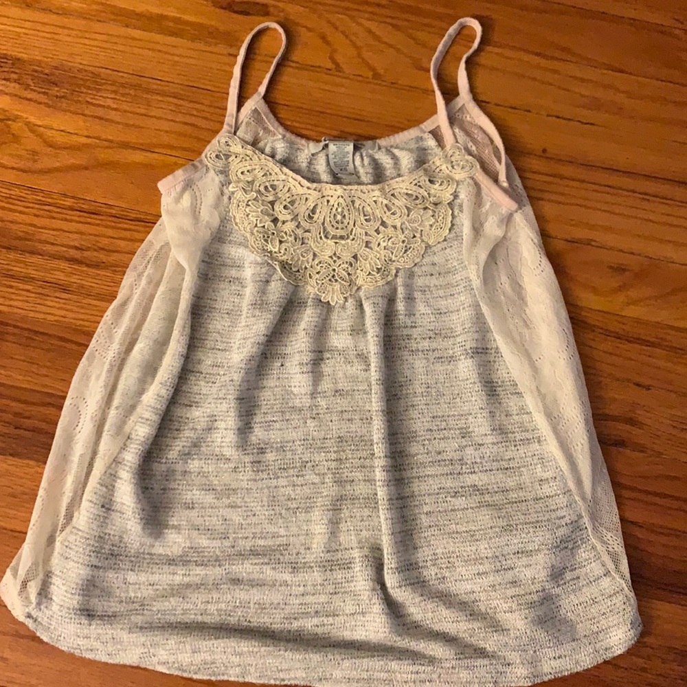 American Rag gold flowy tank top, size XS
